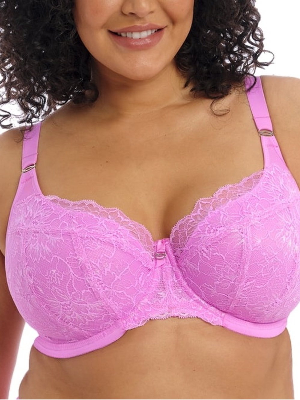 Elomi Brianna Underwire Padded Half Cup Bra 8081 Pink Size UK 42E US 42DDD / 42F